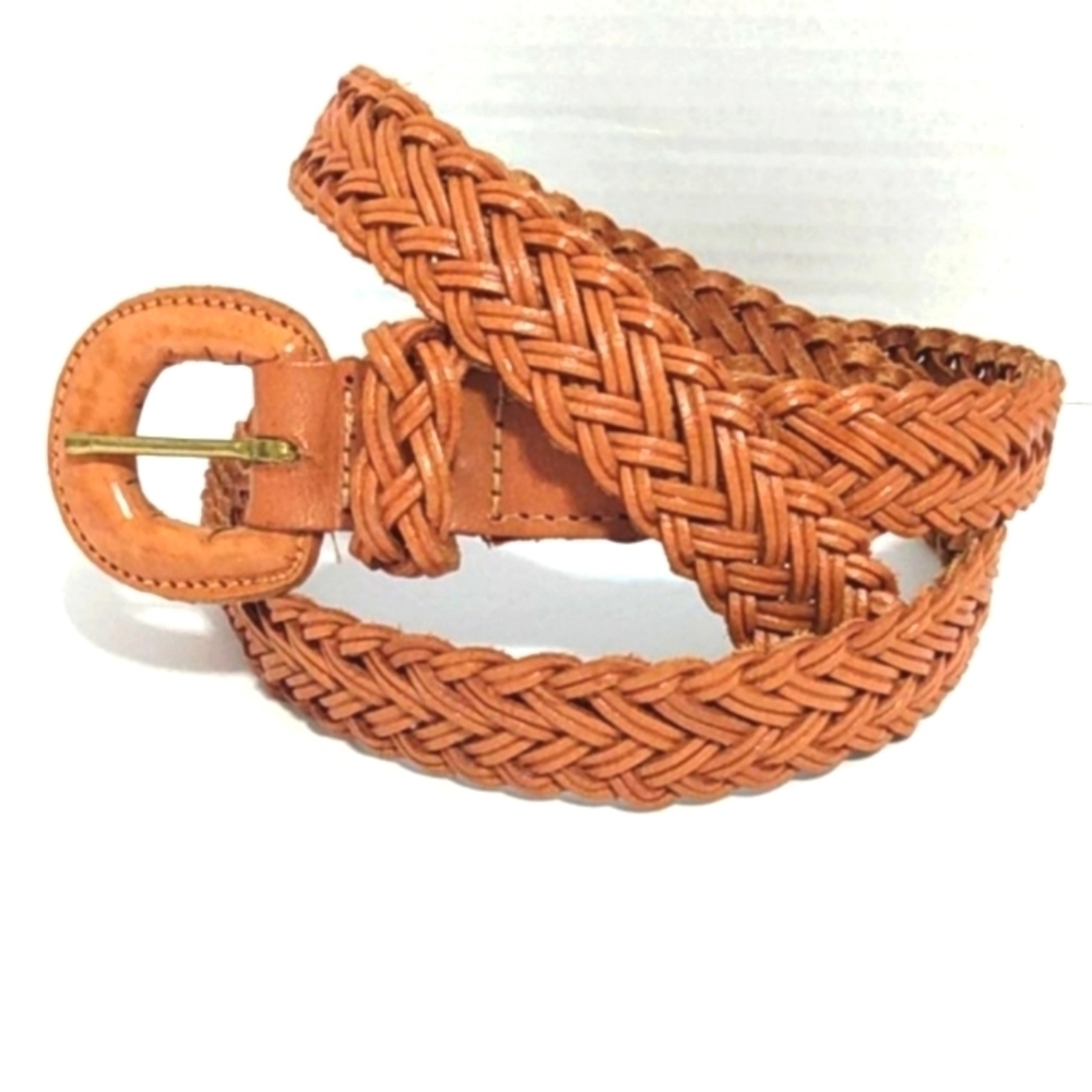 MARK FORE & STRIKE GENUINE LEATHER ADJUSTABLE  FIT WOVEN BELT   SIZE LARGE